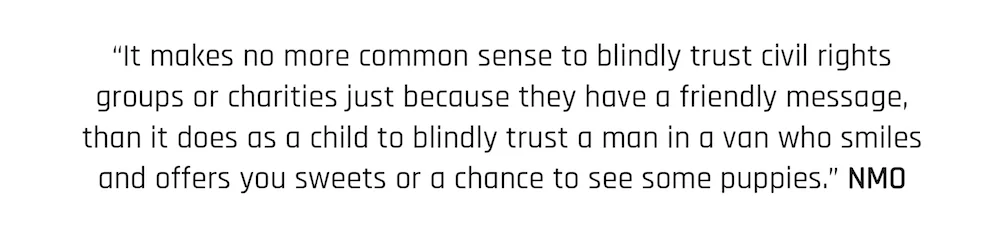 Blindly Trusting Civil Rights Groups & Charities