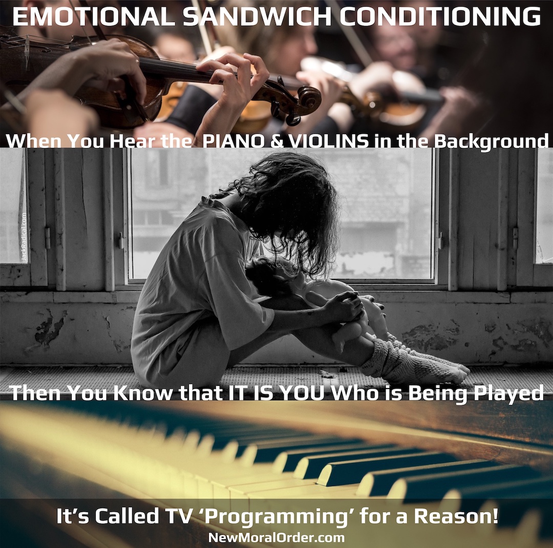 Emotional Sandwich Conditioning - It's Called TV 'Programming' for a Reason! When You Hear the PIANO & VIOLINS in the Background, Then You Know that IT IS YOU Who is Being Played.