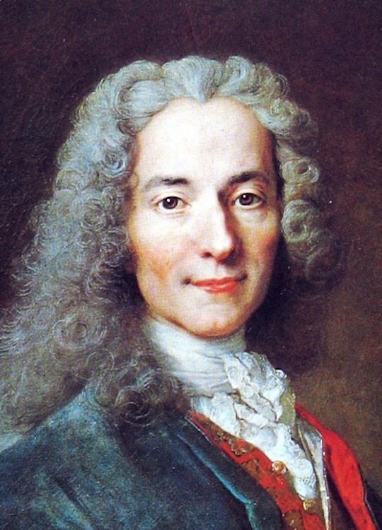 Voltaire 1694 - 1778, philosopher of the Enlightenment, author, advocate for freedom of speech and freedom of religion.