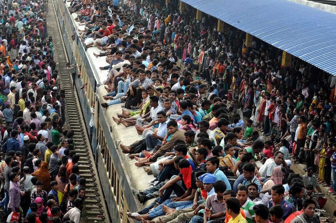 Overcrowded train station. The globalist's megacities are purposefully overcrowded, but the reality is that every single human being on earth can live comfortably within the US State of Texas.