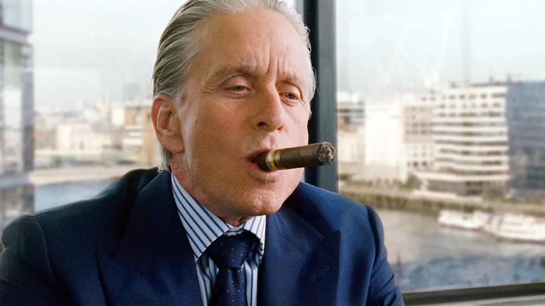 Michael Douglas as corporate psychopath Gordon Gekko in Wall Street (Twentieth Century Fox).