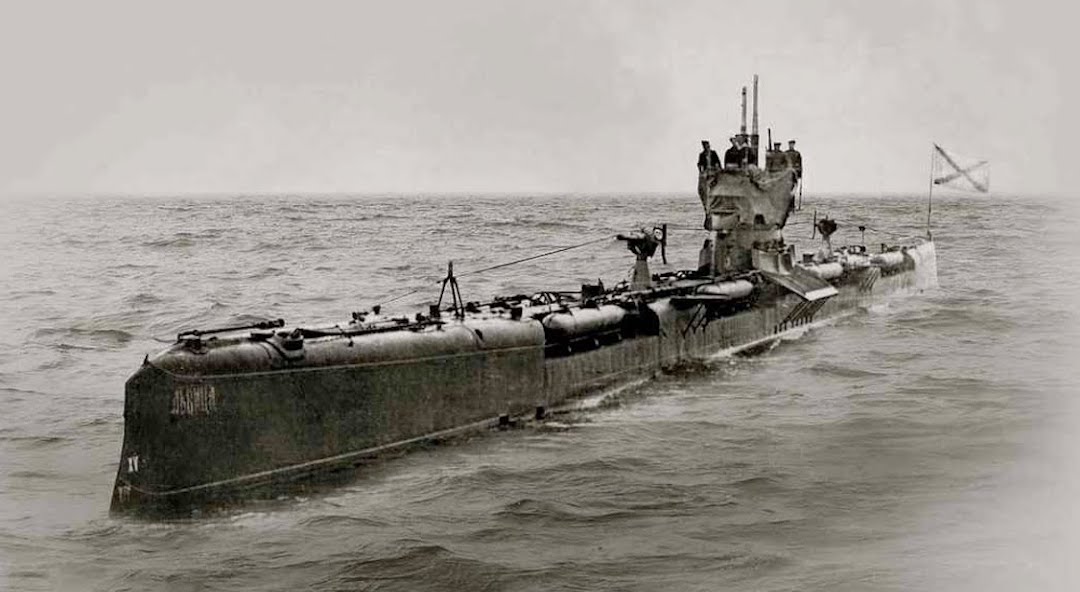 Submarine 'Lioness' of the Fleet of the Imperial Russian Navy 1901-1914.