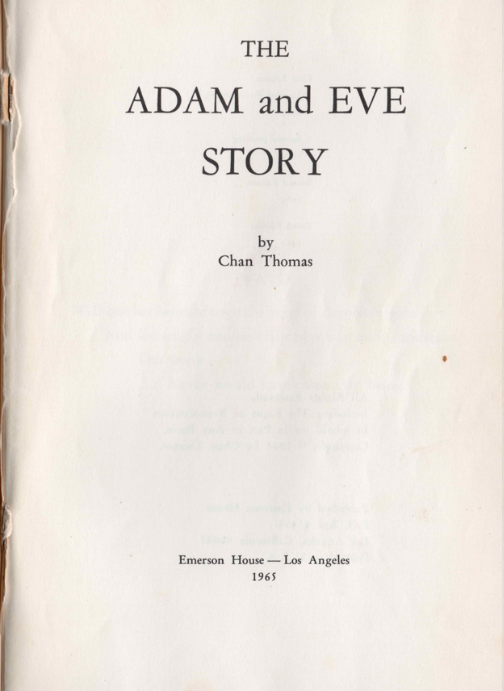 The Adam & Eve Story by Chan Thomas, original 3rd Edition copy (1965)