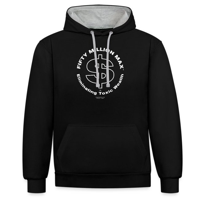 Fifty Million Max™ Circle Logo - White Contrast Colour Hoodie - UK Store