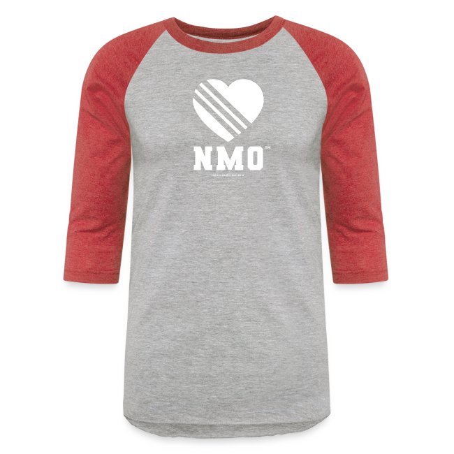 New Moral Order™ NMO College Font & Heart Logo Unisex Baseball T-Shirt