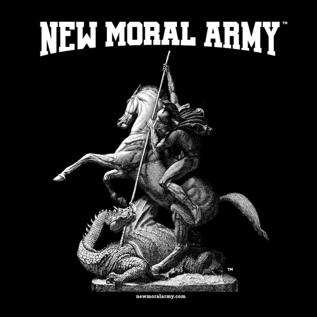 NEW MORAL ARMY™ St. George Logo - join at newmoralarmy.com